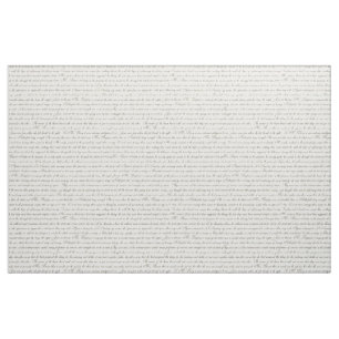 Jane Austen Text Schwarz auf antikes weißes Stoff