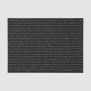 Jane Austen-Text-Schwarzweiss-Seidenpapier Seidenpapier