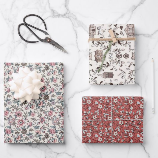 Jane Austen Theme Geschenkpapier Set (Vorderseite)