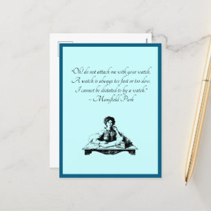 Jane Austen Time Quote - Mansfield Park Vintag Feiertagspostkarte