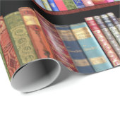 Jane Austen und antike Bibliothek Geschenkpapier (Rolleneckpunkt)