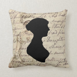 Jane Austen und Transkript und Silhouette, Kissen