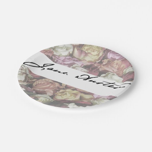 Jane Austen-Unterzeichnung Pappteller (Schrägansicht)