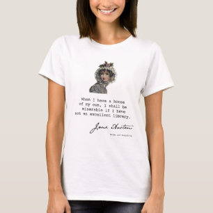 Jane Austen Vintage Modeplatte und Buchquote T-Shirt