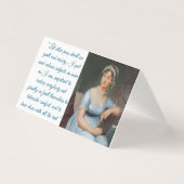 Jane Austen w/ quote (blue) Folded Card (Vorderseite)