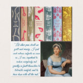 Jane Austen w/ quote (blue) Folded Card (Außenseite Aufgefaltet)