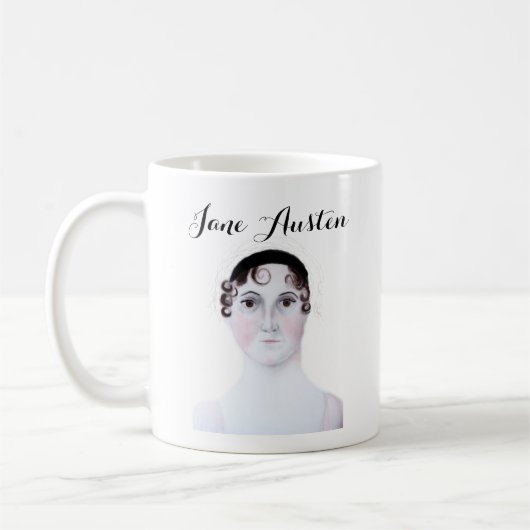 Jane Austen Watercolor Portrait-Tasse Kaffeetasse (Links)