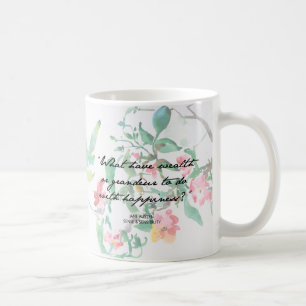 Jane Austen Watercolor-Rosen-Zitat-Tasse Kaffeetasse