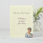 Jane Austen Wedding Celebration Quotes Einladung (Stehend Vorderseite)