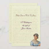 Jane Austen Wedding Celebration Quotes Einladung (Vorne/Hinten)