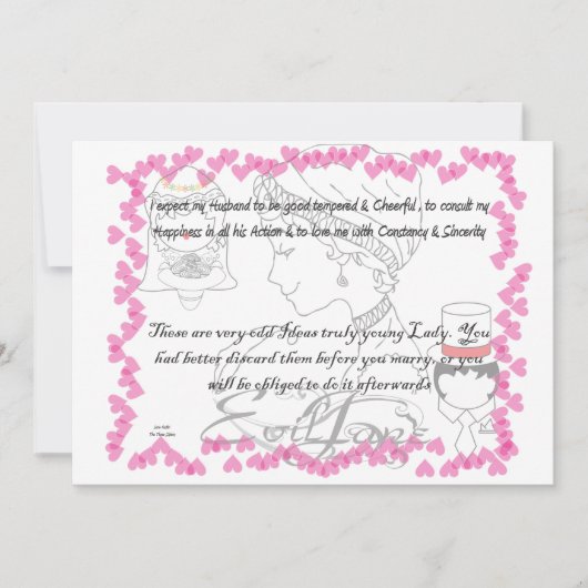 Jane Austen Wedding Einladung (Vorderseite)