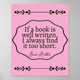 Jane Austen - wenn ein Buch gut geschrieben ist Poster