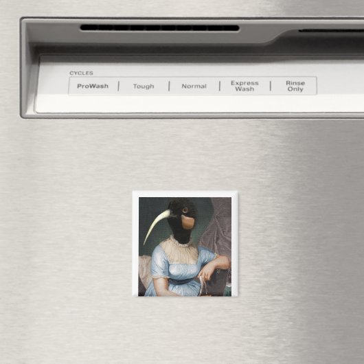 Jane Austen with bird head Magnet (In Situ (Geschirrspüler))