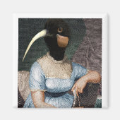 Jane Austen with bird head Magnet (Vorne)
