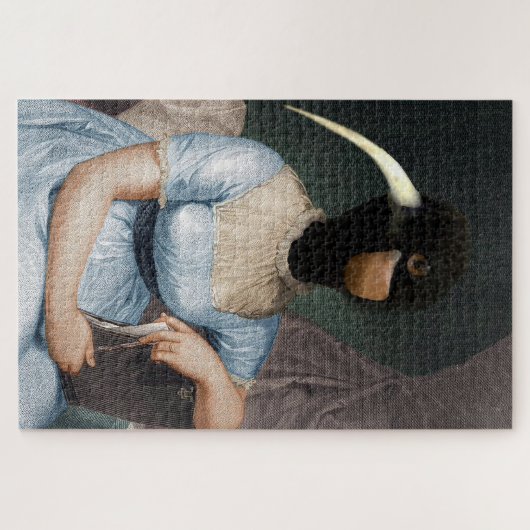 Jane Austen with Bird head Puzzle (Horizontal)