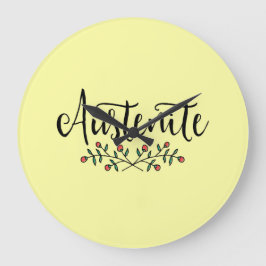 Jane Austen Yellow Floral Austenite Große Wanduhr