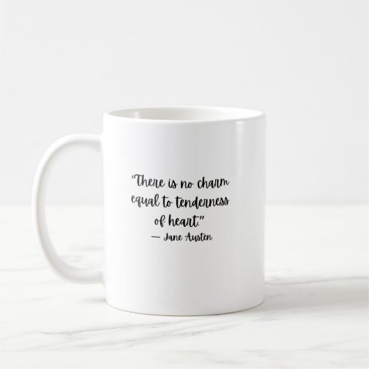 Jane Austen Zärtlichkeit Zitat Kaffeetasse (Links)