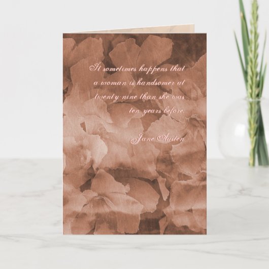 Jane Austen Zitat Geburtstagskarte ZURÜCK Karte (Vorderseite)
