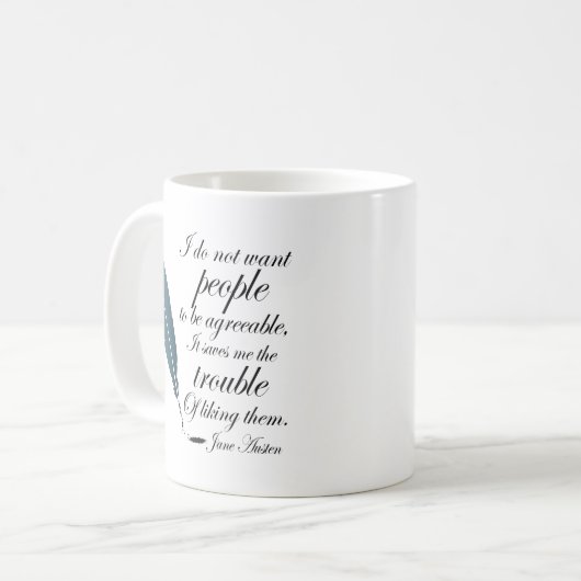 Jane Austen-Zitat-Geschenk Kaffeetasse (Vorderseite Links)