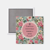 Jane-Austen-Zitat mit antiken Blumen Magnet (Vorderseite/Rückseite)