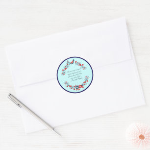 Jane Austen Zitat, Pride and Prejudice Floral Runder Aufkleber