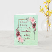 Jane Austen Zitat "To be love dancing" Karte (Gelbe Blume)