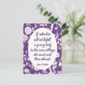 Jane Austen Zitat über Adventure Postcard Postkarte (Stehend Vorderseite)