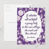 Jane Austen Zitat über Adventure Postcard Postkarte (Vorne/Hinten)