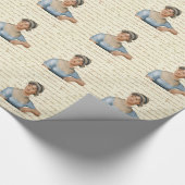 Jane Austen-Zitate und Porträt-Bild Geschenkpapier (Ecke)