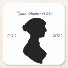 Jane Austen zum 250. Rechteckiger Pappuntersetzer