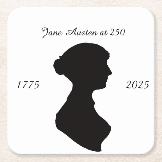 Jane Austen zum 250. Rechteckiger Pappuntersetzer (Vorderseite)