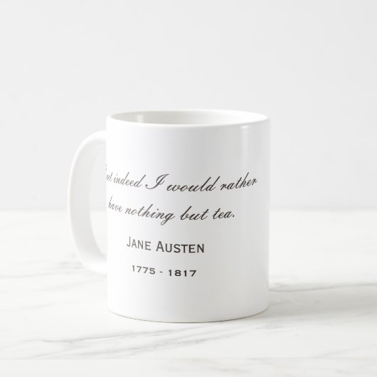 Jane Austenporträt und -zitat… nichts aber Tee Kaffeetasse (Vorderseite Links)
