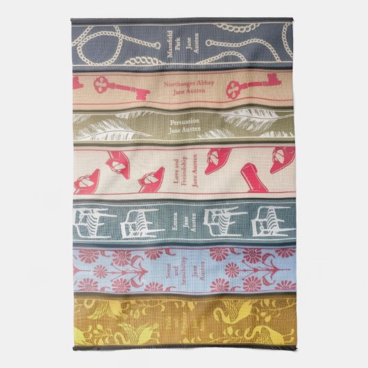 Jane Austen's books Geschirrtuch (Vertikal)