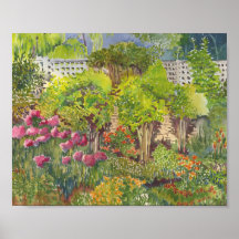 Jane Austen's Garden Aquarell Print