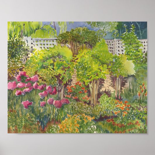 Jane Austen's Garden Aquarell Print Poster (Vorne)