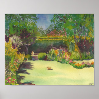Jane Austen's Garden II Aquarelldruck Poster