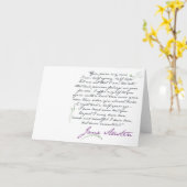 Jane Austens Gruß-Karte des Überzeugungs-Zitat-#1 Karte (Gelbe Blume)