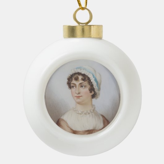 Jane Austen's Miniature Portrait Keramik Kugel-Ornament (Vorderseite)
