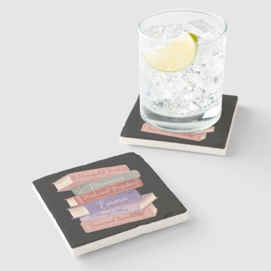 Jane Austen's Novels V Steinuntersetzer (Seitenansicht)