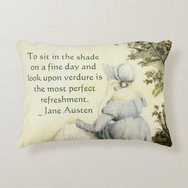 Jane Austen's Portrait +quote Dekokissen (Vorderseite)
