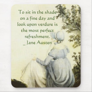 Jane Austens Porträt + Zitat Mousepad