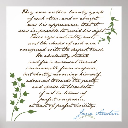 Jane Austen's Pride & Prejudice Quote #1 Poster (Vorne)