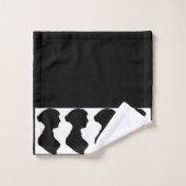 Jane Austens Silhouette auf Schwarz Badhandtuch Set (Waschlappen)