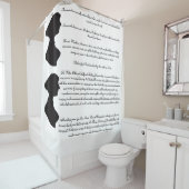 Jane Austens Silhouette & erste Romanzeilen Duschvorhang (Beispiel)