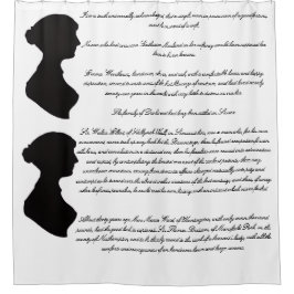 Jane Austens Silhouette & erste Romanzeilen Duschvorhang