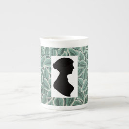 Jane Austens Silhouette & Home-Wandtapete Porzellantasse