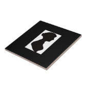 Jane Austen's Silhouette on Black Fliese (Seite)