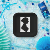 Jane Austen's Silhouette on Black Pappteller (Party)