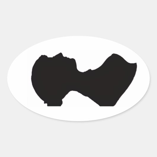Jane Austens Silhouette Oval Aufkleber (Vorderseite)