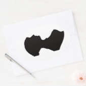 Jane Austens Silhouette Oval Aufkleber (Umschlag)